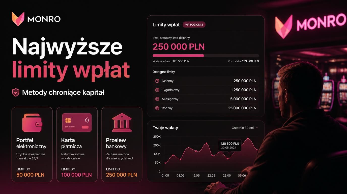 interaktywny interfejs kasyna z metodami wpłat i wysokimi limitami